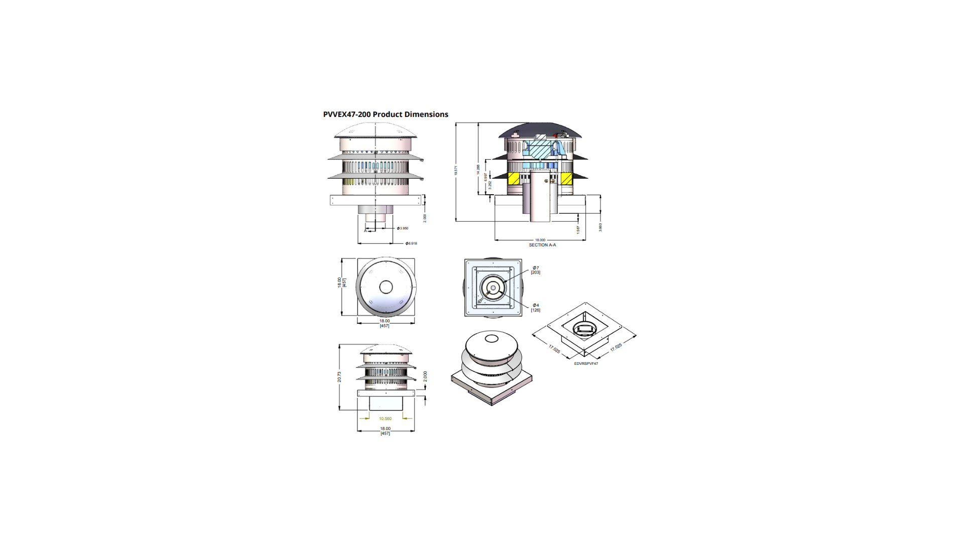 Montigo Power Vent Roof Mount 200 PVVEX47-200