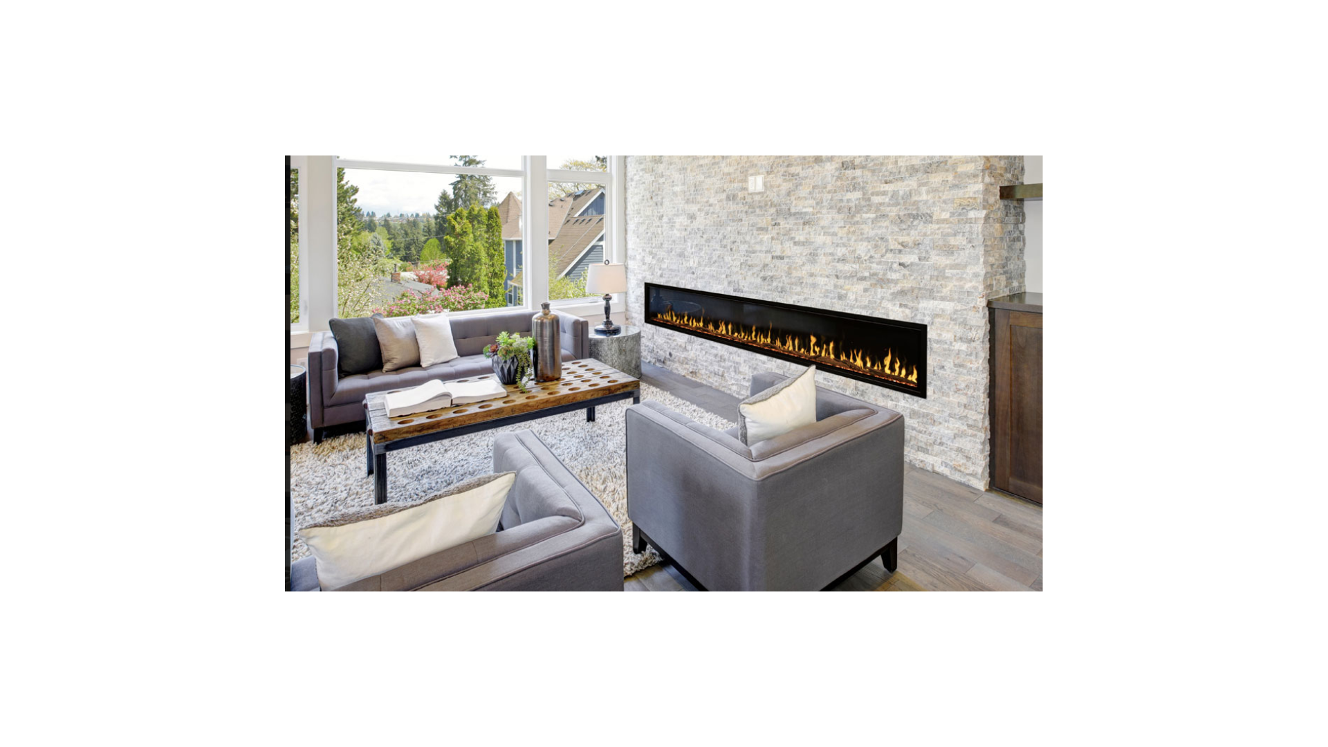 Modern Flames Orion Slim 100" Built-In Heliovision Electric Fireplace OR100-SLIM HBHMOELE0082M