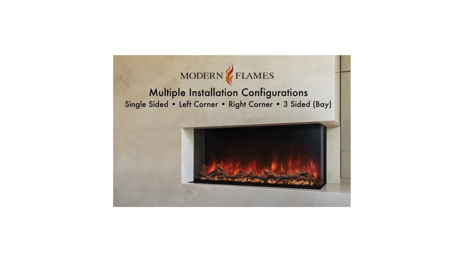 Modern Flames Landscape Pro 120" Multi-Sided Built-In Electric Fireplace LPM-12016 HBHMOELE0068M