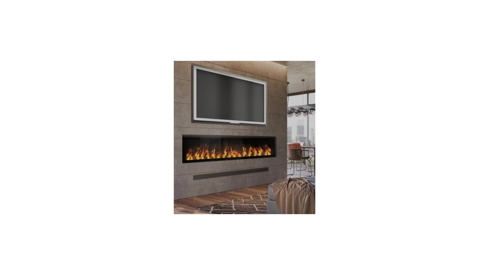 Modern Flames Orion Slim 100" Built-In Heliovision Electric Fireplace OR100-SLIM HBHMOELE0082M