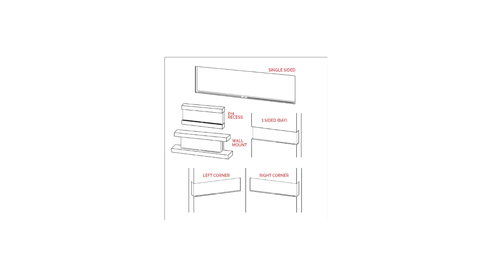 Modern Flames Landscape Pro 80" Multi-Sided Built in Electric Fireplace LPM-8016 HBHMOELE0069M